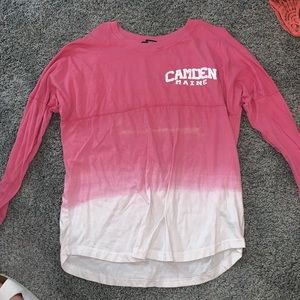 Pink and white Camden Maine long sleeve shirt